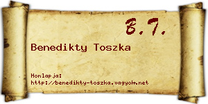 Benedikty Toszka névjegykártya